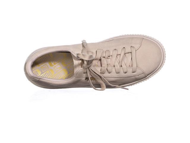 puma platform white gold