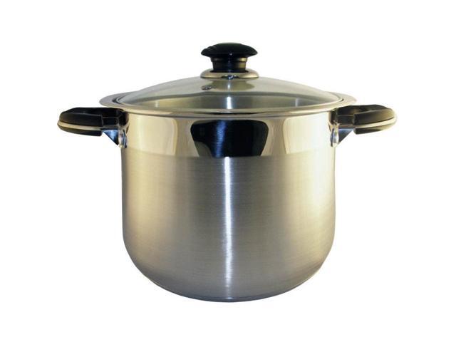 Stainless Steel Aluminum-Clad Stock Pot with Cover Commercial 10 Qt