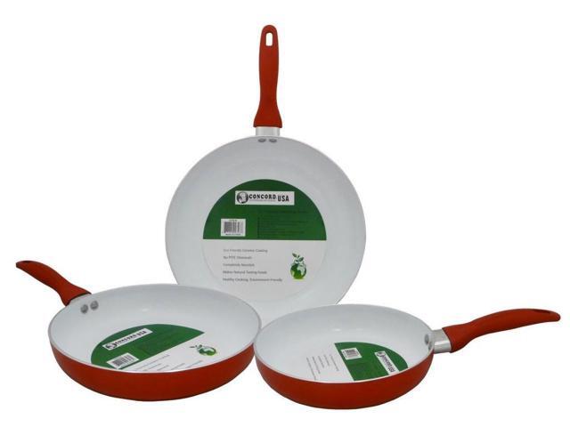 Concord 9 5 Red Color Eco Friendly Healthy Ceramic Nonstick Fry Pan Cookware Newegg Com