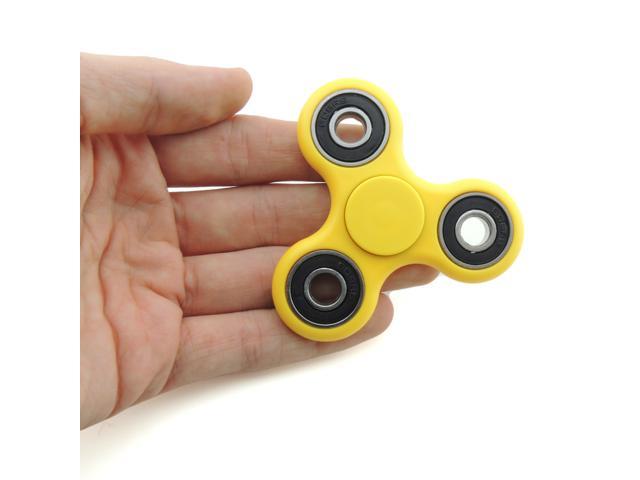 Tri-Spinner Hand Fidget Spinner Focus Toy Stress Relief New Blue Yellow 
