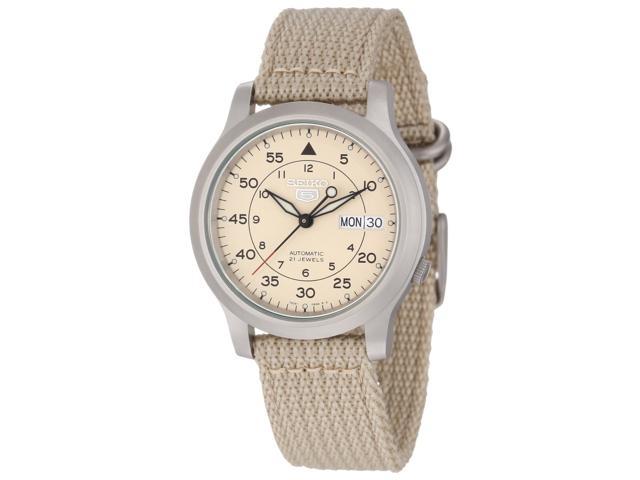 Seiko Men's SNK803 Seiko Stainless Watch with Beige Canvas Band - Newegg.com