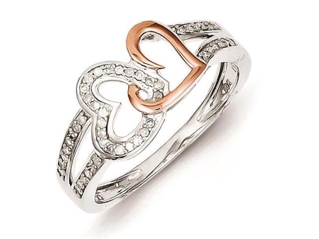 rose gold heart ring with diamonds