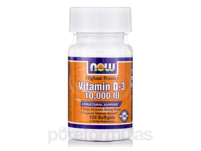 Vitamin D 3 10 000 Iu Highest Potency 120 Softgels By Now