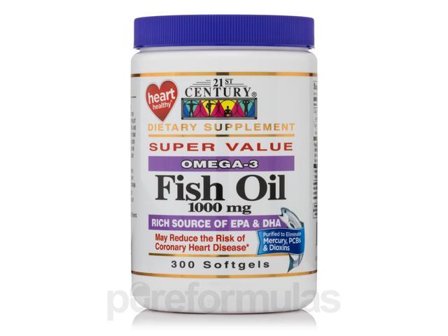 Fish Oil 1000 Mg Omega 3 300 Softgels By 21st Century Newegg Com