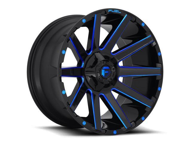 Fuel Wheels 20x9 >> 4 Fuel D644 Contra 20x9 8x170 1mm Black Milled Blue Wheels Rims 20 Fuel Wheels 20x9 >> 4 Fuel D644 Contra 20x9 8x170 1mm Black Milled Blue Wheels Rims 20