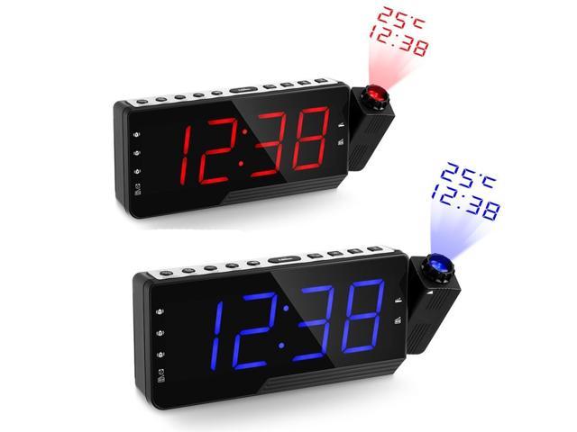Led Digital Radio Alarm Clock With Time Projection Temperature