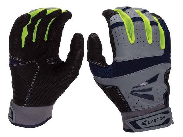 1 Pair Easton HS9 Neon Adult Medium Navy Optic Grey Batting Gloves A121837