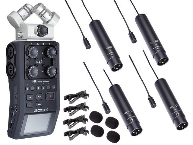 Zoom H6 Six Track Portable Handy Recorder Bundle With 4 Pack Of