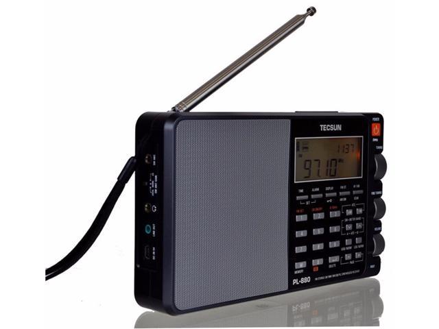 Tecsun Pl 0 Full Band Portable Stereo Fm Radio Lw Sw Mw Ssb Pll Synthesized Receiver Dsp Radio Black Newegg Com