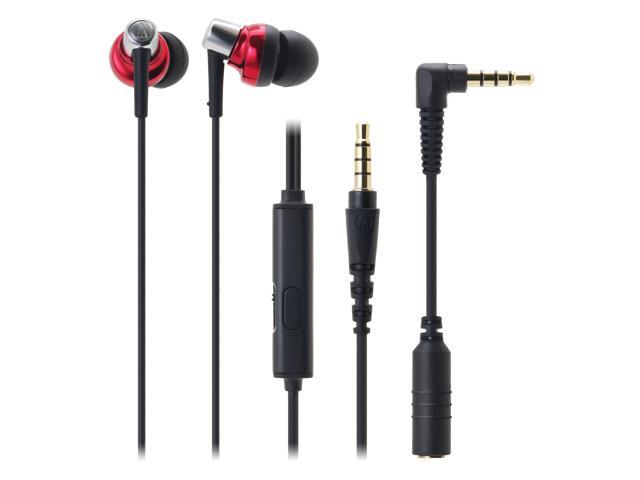Audio-Technica ATH-CKM300iS In-ear Headphones with Mic & Volume Control - Red