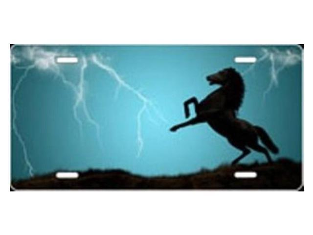 Eagle on Blue Offset Airbrush License Plate