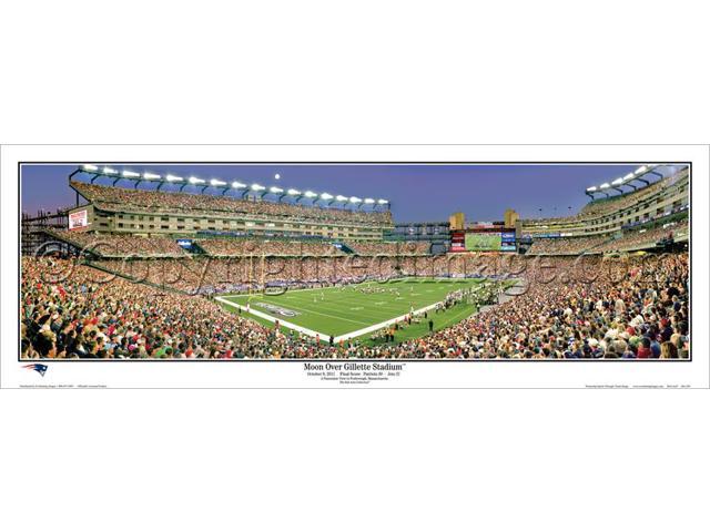 New England Patriots Full Moon Over Gillette Stadium Nfl 13 5x39 New England Patriots Full Moon Over Gillette Stadium Nfl 13 5x39 Unframed Panoramic Poster