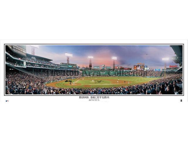 Mlb Baseball Fenway Park Historic Matchup Daisuke Vs Ichiro Copy Signatures 13 5x39 Panoramic Poster Deluxe Double Matted With Black Metal Frame