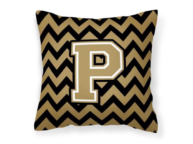 letter p chevron black and gold fabric decorative pillow cj1050 ppw1414 newegg com