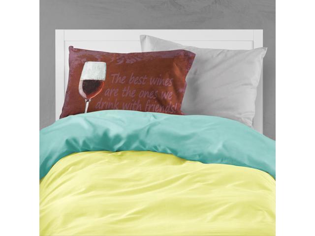 Caroline's Treasures SB3068PILLOWCASE The Best Wines are The Ones we Drink with Friends Moisture Wicking Fabric Standard Pillowcase Multicolor Standard 