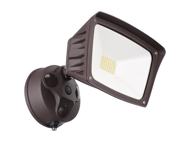 LEONLITE LED Outdoor Flood Light, Dusk-to-Dawn (Photocell Included), 3400lm, Waterproof Security Floodlight, ETL-Listed Exterior Lighting for Yard, 5000K Daylight