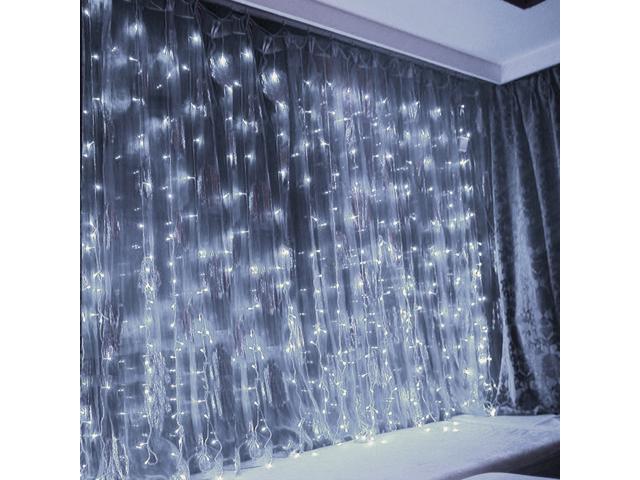 USB Powered String Lights Wedding 8 Modes IP65 Waterproof Decorative Fairy Twinkle Lights Garden TORCHSTAR 300 LED Window Curtain String Lights for Home Christmas 5500K Daylight 9.8 x 9.8FT