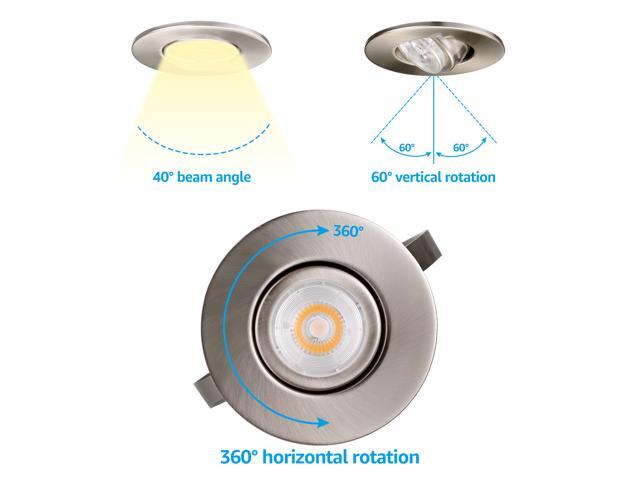 Led Dimmable Gu10 Bulb Daylight Torchstar Recessed Lighting Kit 3 Etl Listed Air Tight Ic Housing Satin Nickel Swivel Trim Pack Of 6 Retrofit Downlight Kit Rotatable Spotlight Housing Trim Kits