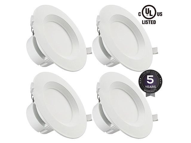 Photo 1 of 4 PACK 6” LED Recessed Downlight with Junction Box, 9W (80W Equivalent) Dimmable LED Ceiling Light Fixture, IC-Rated & Air Tight, Wet Location, 2700K Soft White, UL-listed, 5 Years Warranty