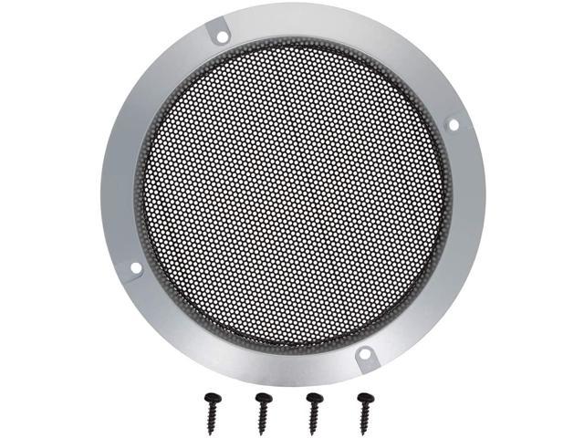 Jutagoss Speaker Grills Cover Case 8 inches Silver Decorative Round Speaker Cover Cold Rolled Steel Mesh Speaker Cover Audio Accessory 2PCS