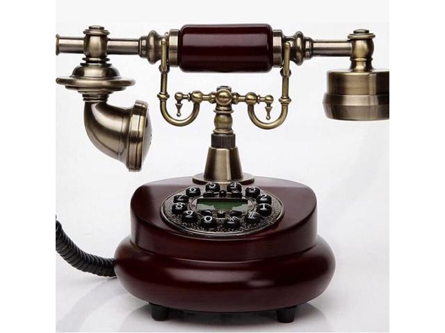 Color : C Retro Phone Antique Creative Phone Retro Brown Wood Craft American Button Home Phone Office Phone Landline Telephones 