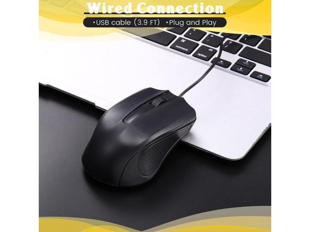 Xuhal 50 Pack Wired USB Mouse Bulk Black Corded Computer Mouse