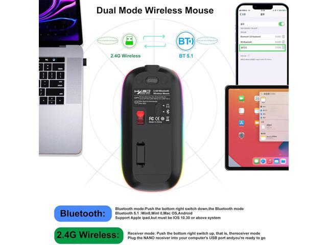 Atrasee Dual Mode Wireless Bluetooth 5.1 PC Mouse, Type-c