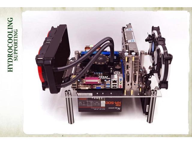 ITX Mini A4 Computer Case 7.5L Aluminum Mini-ITX Motherboard Small PC Case  Test Bench Support SFX Power Supply 300mm Vedio Card Transparent Acrylic