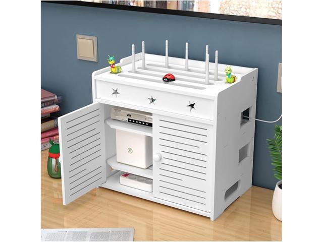 Router Shelf Wall Mount WiFi Router Storage Box, Router Rack WiFi ...