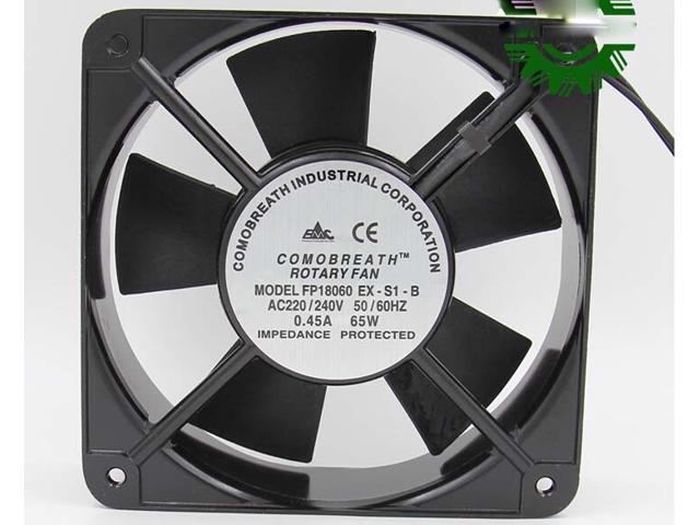 Square ROTARY FP18060 EX-S1-B  AC Axial Fan with Ball Bearing AC 220/240V 50/60Hz 0.45A 65W 2 Wires aluminium alloy Frame