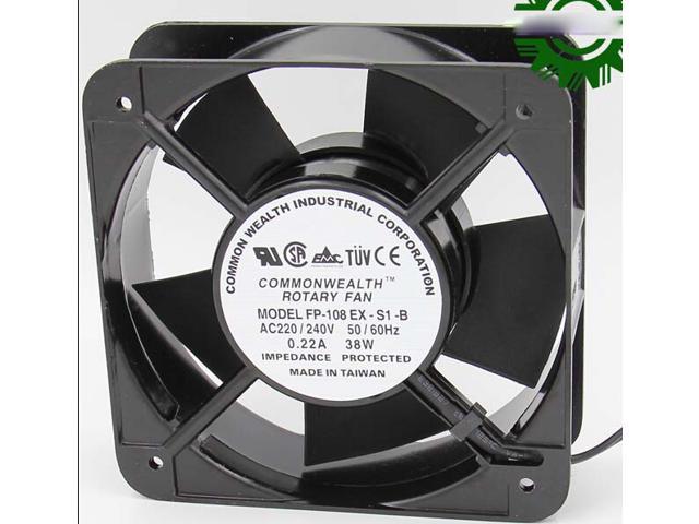 Square ROTARY FP-108EX-S1-B AC Axial Fan with Ball Bearing AC 220/240V 50/60Hz 0.22A 38W 2 Wires aluminium alloy Frame
