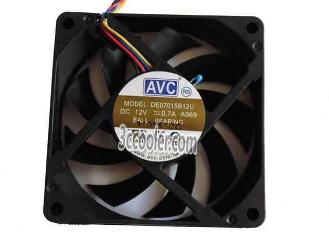 AVC 70*15mm DC 12V 0.7A 7CM 4-Wires PWM Ball Bearing Cooling Fan for PC Case
