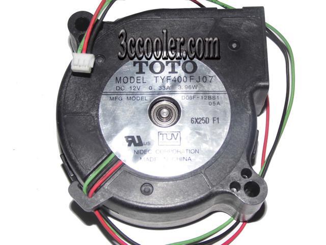 NIDEC 6cm D06F-12B3S1 12V 0.33A 3Wire Projector Fan