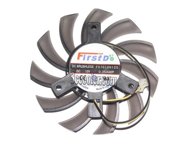 FirstD FD7010H12S 12V 0.35A 2 wires 2 pins frameless vga fan graphics ...