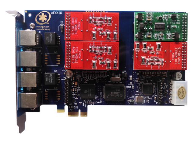 AEX410 3FXO 1FXS Asterisk card PCI-e card for elastix trixbox freepbx voip pbx 