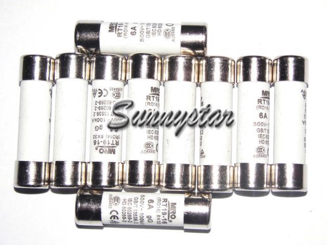 20 pcs Ro15 Rt18 Rt14 GG 10 x 38 mm Céramique Cylindre Caps Fuse 500 V 16 A