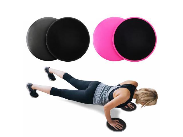 Workout Fitness Sliders Exercise Sliding Gliding Disc Pads Core Gym Black 2 Pcs