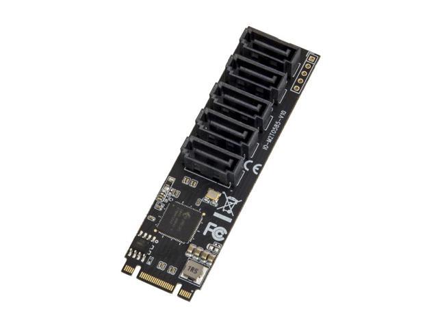 Syba 5 port Non-RAID SATA III 6Gbp/s to M.2 B+M Key Adapter PCI-e 3.0 x2  Bandwith