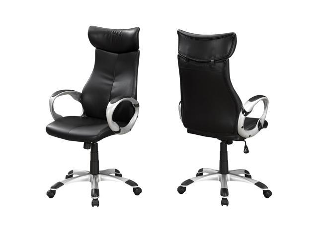 black leather look office chair