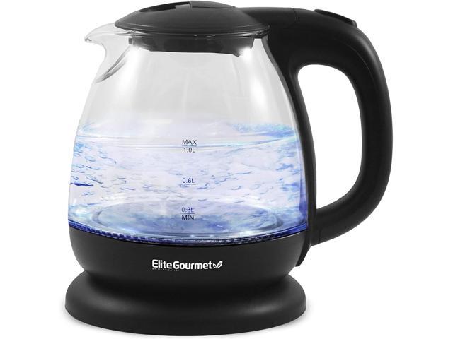 Photo 1 of ***USED*** ELITE EKT1001 BLACK 1L ELECTRIC GLASS WATER KETTLE