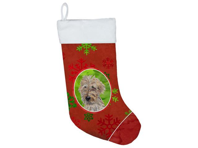 Mulitcolor Carolines Treasures English Foxhound Red Snowflakes Holiday Christmas Stocking 11 x 18 