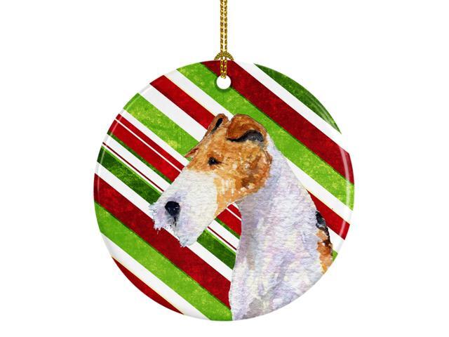 Multicolor Caroline's Treasures Wire Fox Terrier Christmas Ceramic Ornament Multicolor Caroline's Treasures Wire Fox Terrier Christmas Ceramic Ornament