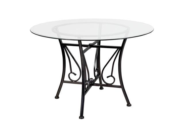 Photo 1 of ***SEE NOTES*** Syracuse 48'' Round Glass Dining Table with Silver Metal Frame