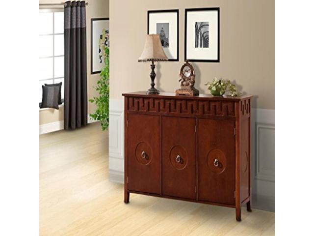 Pilaster Designs Wood Console Sideboard Buffet Table With Storage Walnut Finish Newegg Com