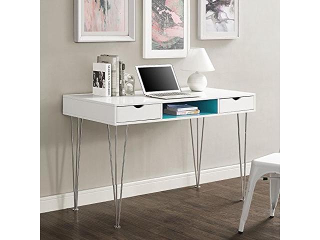 48 Inches Color Accent Computer Desk Aqua Blue Newegg Com