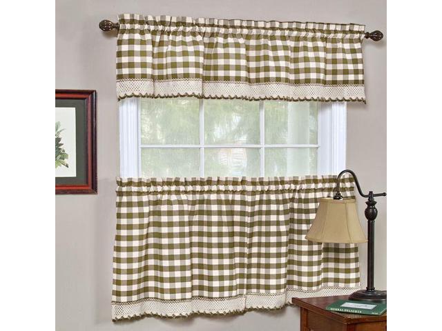 Achim Bctr36tp12 Buffalo Check Curtain Panel 58 X 36 Taupe