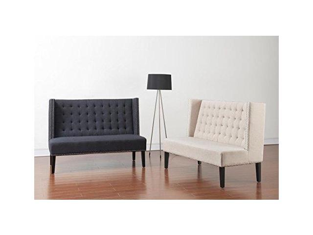 Halifax Beige Linen Banquette Bench Newegg Com