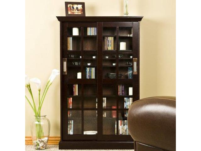 Holly Martin Emerson Sliding Door Media Cabinet White Newegg Com