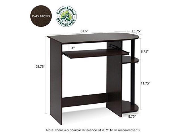 Furinno 14098r1dbr Bk Simplistic Easy Assembly Computer Desk Dark Brown Newegg Com