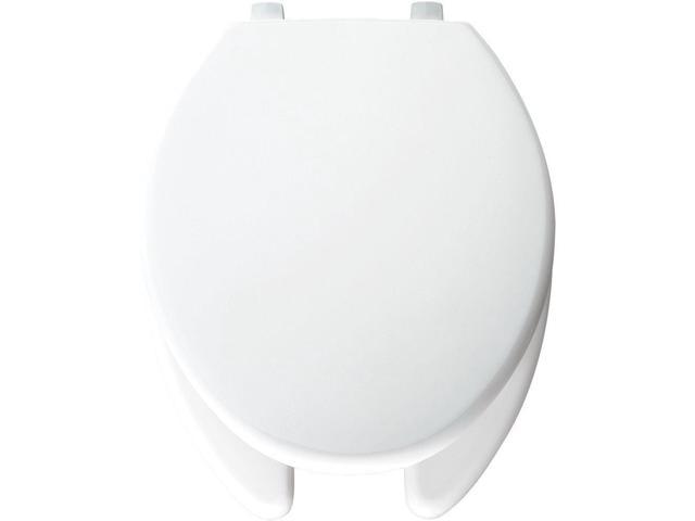 BEMIS 7850TDG-000 Toilet Seat, With Cover, Plastic, Elongated, White